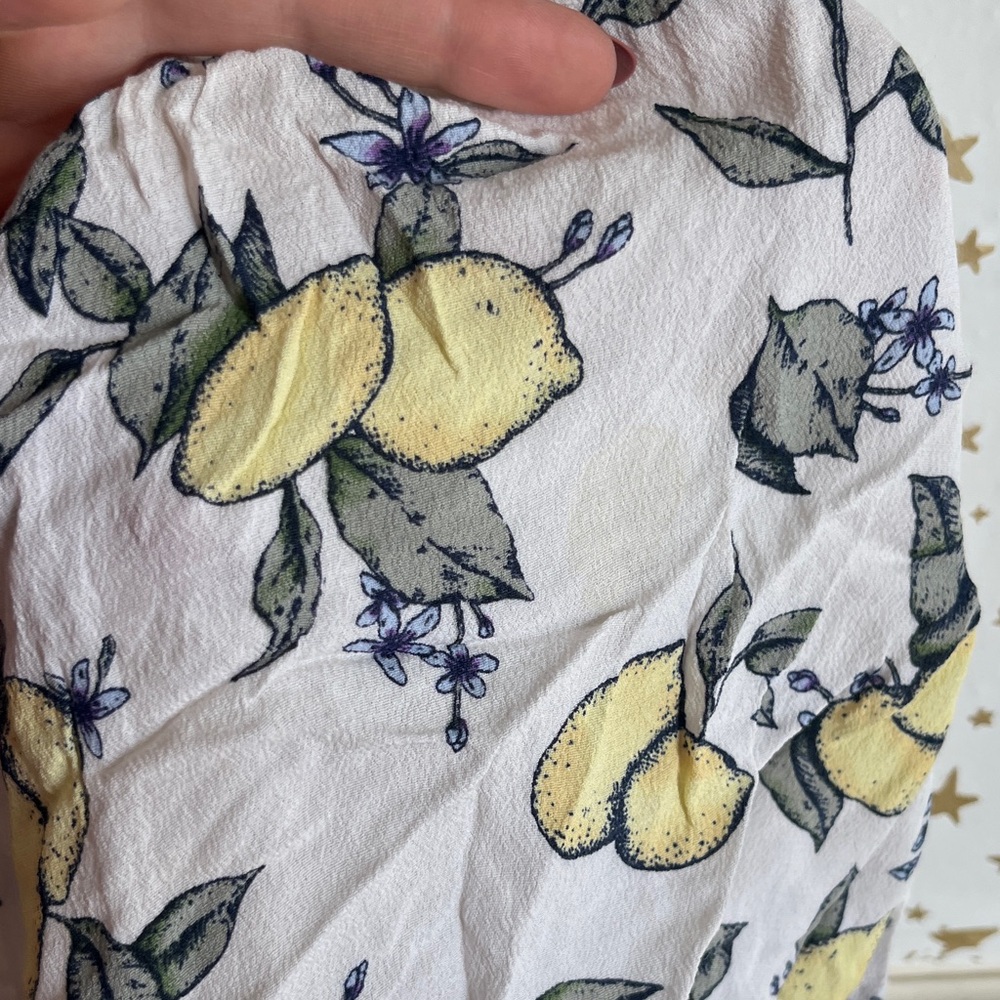 George White Lemon Print Tie-Front Blouse - Picture 4 of 4